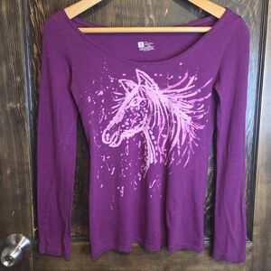 Purple Horse Graphic Women's Top